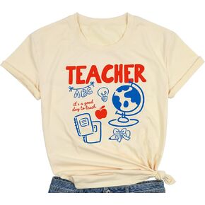 It's A Good Day to Do Math Shirt Math Teacher Shirt Short Sleeve Inspirational Teacher Letter Print Shirt Tops in Kuwait