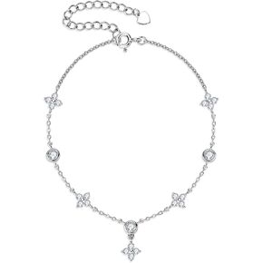Moissanite Bracelet for Women, 925 Sterling Silver Adjustable Bracelets D-E Color Imitation-diamond Jewelry Birthday Mothers Day Gifts for Her in Kuwait