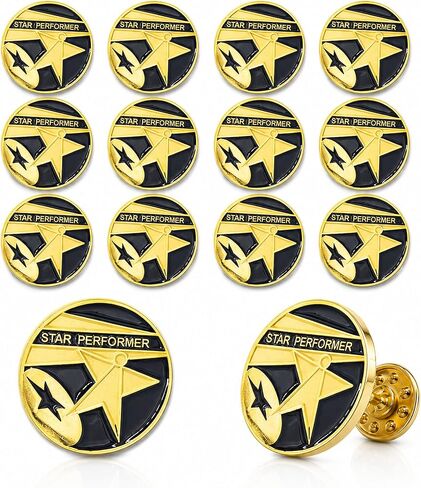 SHOP AWARDS AND GIFTS Star Performer Lapel Pins for Students, Appreciation, Reward, School, Employee Recognition, Bulk Pack of 12, Poly Bagged, 3/4 Inch in Kuwait