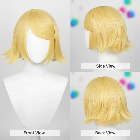 Short Yellow Hair for Len Cosplay Wig Women Halloween Costume Carnival Party Wigs in Kuwait