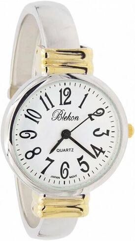 Women's Classic Easy Read Bangle Cuff Watch (Two Tone) in Kuwait