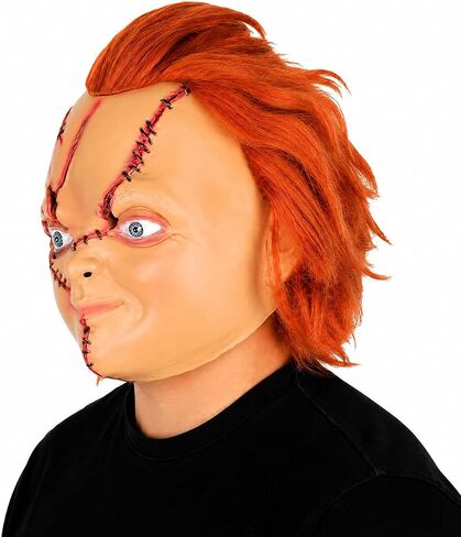 Chucky Mask Creepy Chucky Full Head Latex Mask with Hair Realistic Cosplay Mask Halloween Kills Mask for Adults Kids in Kuwait