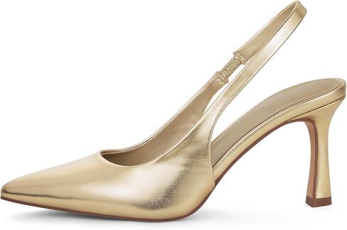 GENSHUO Womens Slingback Pointed Toe Stiletto Pumps Closed Toe Kitten Heels Slip on Elastic Strap Heel Sandals Wedding Party Homecoming Dress Shoes in Kuwait