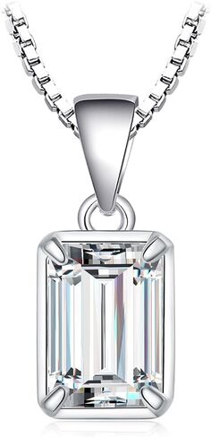 JewelryPalace 1 قيراط مويسانيتي سوليتير قلادة للنساء، 14 قيراط أبيض أصفر مطلي بالذهب الوردي 925 قلادات من الفضة الاسترليني لها، مجموعة مجوهرات ألماس مقلدة كلاسيكية، سلسلة 18 بوصة in Kuwait