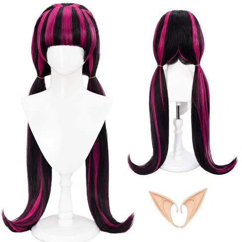 ZNTU Natsuki Cosplay Wig with Hair Clips, Game Ddlc Natsuki Costume Wig, Heat Resistant Synthetic Hair Wig in Kuwait