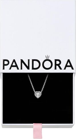 PANDORA Jewelry Elevated Heart Cubic Zirconia Necklace in Sterling Silver, 17.7", With Gift Box in Kuwait