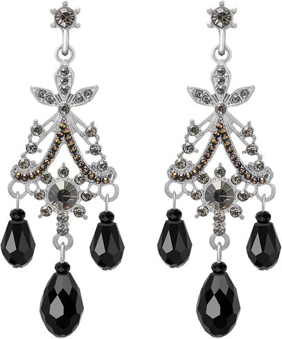 black vintage earring Black Dangle Earrings Handmade Boho Drop Earrings for Women,Black Dangling Earrings Trendy Baroque Earrings Bohemian Earring Teardrop Chandelier Earrings in Kuwait