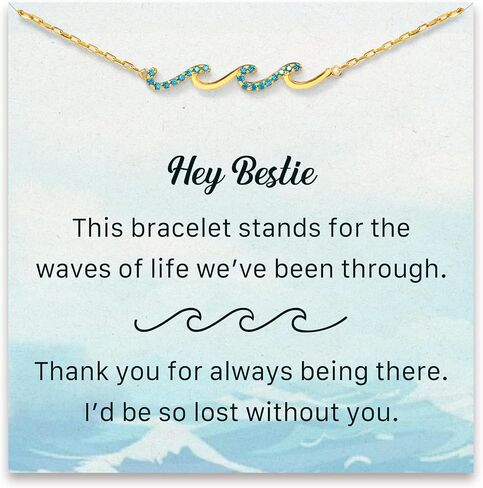 سوار STORYJEWELLERY لصديق، هدية عيد الميلاد للأصدقاء الإناث، سوار الصداقة للنساء، هدية فتاة مراهقة، هدايا Bestie، هدايا Bff، أفضل هدايا عيد الميلاد لصديق، سوار مموج مطلي بالذهب 2 in Kuwait
