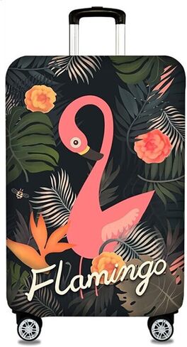 TRAVELKIN Travel Elastic Spandex Suitcase Protector Case, 18/24/28/32 Inch Suitcase Protective Cover, Thickened and Washable Luggage Cover (XL(29"-32" luggage), Pink Flamingo) in Kuwait