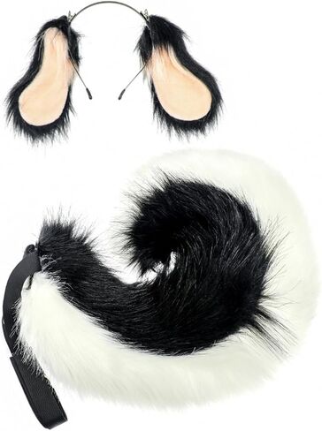 Cosplay Animal Tail Fox Squirrel Cat Dog Wolf Tail and Ears Headband Costume Accessory in Kuwait