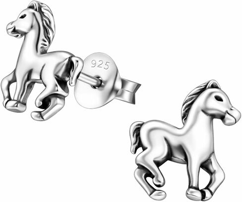 KIWI DAISY Hypoallergenic Sterling Silver Horse Tiny Stud Earrings (Nickel Free) in Kuwait