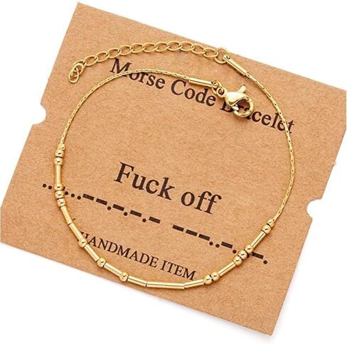 Rrdaily Encouragement Gold Plated Morse Code Bracelets for Women,Inspirational Adjustable Bracelets Gifts for Couples Mom Daughter Best Friend in Kuwait
