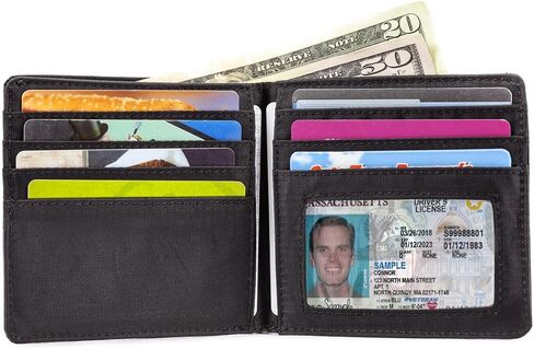 Big Skinny Men's World Bi-Fold Slim Wallet with Zippered Pocket, Holds Up to 35 Cards in Kuwait