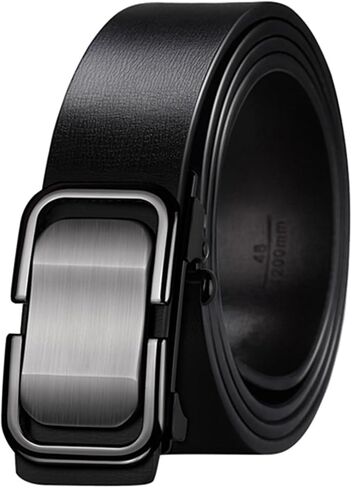 Oyifan Black Leather Belts for Men Dress Casual Ratchet Belt, Cut To Fit, Gift Box in Kuwait