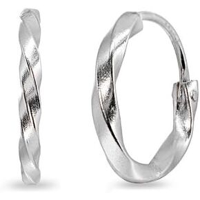Sterling Silver Twist Endless Round Lightweight Unisex Hoop Earrings in Kuwait