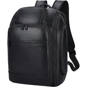 TIDING Men's Genuine Leather 17.3 Inch Laptop Backpack Overnight Weekender Daypack 24.5L Travel Rucksack_X-large in Kuwait