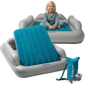 سرير سفر SlumberPod SlumberTot قابل للنفخ للأطفال الصغار - مرتبة هوائية محمولة للأطفال مع مصدات أمان - حجم مثالي مثالي للسفر أو الاستخدام المنزلي - يتضمن مضخة كهربائية in Kuwait