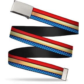 Buckle-Down Men's Web Belt Wonder Woman, Multicolor, 1.25" Wide-Fits up to 42" Pant Size in Kuwait