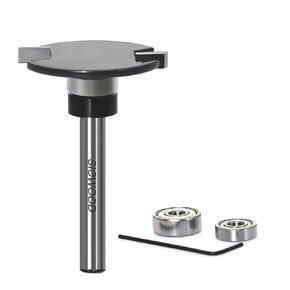 Top Bearing Slot Cutter Router Bit - 1/4 Inch Shank, with 2 Bearings 3/4" and 5/8", Cut Height 5/32" , Carbide Tip Slot Cutting Bit/Slotting Cutter, for Wood Flooring Grooves in Kuwait