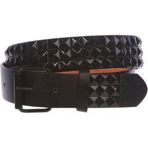 Snap On Punk Rock Star Pyramid Studded Checker Board Leather Belt in Kuwait