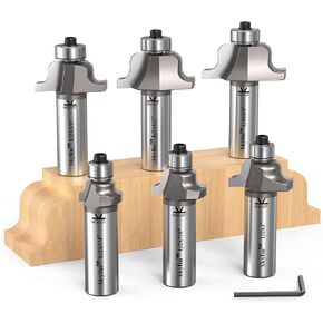 7Pcs Roman Ogee Router Bit Set,1/2" Shank,Decorative Edge Bits Double Radius 3/32", 1/8",5/32",3/16",7/32", 1/4" and,5/16" Edging Cutter for Wood Profiling,Routing,Molding in Kuwait