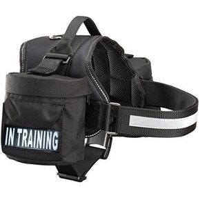 Doggie Stylz in Training Service Dog Harness with Removable Saddle Bag Backpack Pack Carrier Traveling Carrying Bag. 2 Removable in Training Patches. Please Measure Dog Before Ordering. Made in Kuwait