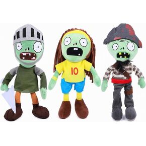 3 PCS Plants and Zombies Plush Zombies Sets Toy Captain Zombie, 1 2 Stuffed Soft Knight Zombies Doll, Football Zombies PVZ Plush Figure Doll New in Kuwait