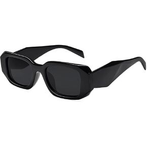 Mriendao Trendy Rectangle Sunglasses for Women Men Vintage Narrow Square Frame 90s Glasses Shades UV400 in Kuwait