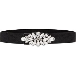 Womens Belts for Dress Fashion Rhinestone Elastic Bow Belt Skinny Waist Belt in Kuwait