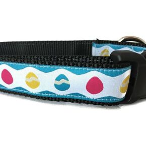 Easter Dog Collar, Caninedesign, Bunny, 1 inch Wide, Adjustable, Nylon, Medium and Large (Chocolate Bunnies, Medium 13-19") in Kuwait