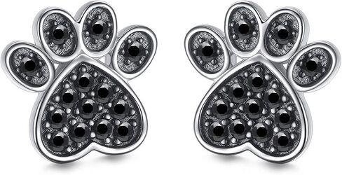 S925 الفضة الاسترليني مجوهرات جرو الكلب القط الحيوان الأليف طباعة الأقراط مسمار in Kuwait