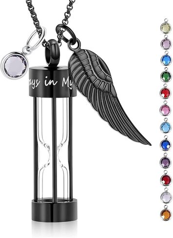 Hearbeingt Cremation Urn Necklace for Ashes Timeless Hourglass Memorial Pendant Keepsake Jewelry for Human Pet Ashes in Kuwait