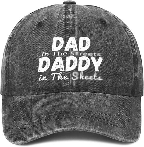 Dad in The Streets Daddy in The Sheets Hat Adjustable Vintage Washed Cotton Baseball Cap Gifts for Men Grandpa Dad Husband in Kuwait