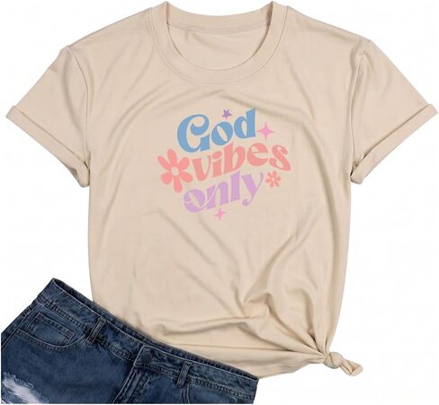 Women Faith T-Shirt Christian Inspirational Shirt Summer Causal Dandelion Graphic Tees for Religious Gift in Kuwait