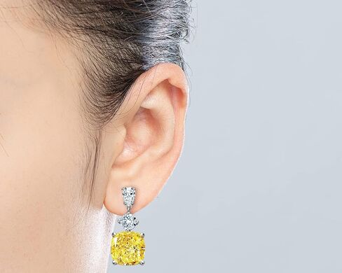 AINUOSHI Large Dangle Earrings for Women, Lab Simulated Diamond, Cushion/Oval/Heart/Cut Drop Dangle, 925 Sterling Silver, Hypoallergenic, Birthday Christmas Gift for her, Jewelry Box Packed in Kuwait