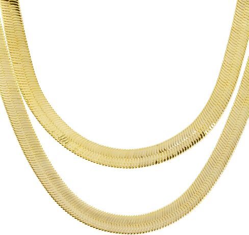 metaltree98 Men's Fashion Bling 14K Gold Plated 9 mm 20" / 24" Double Herringbone Chain Necklace in Kuwait