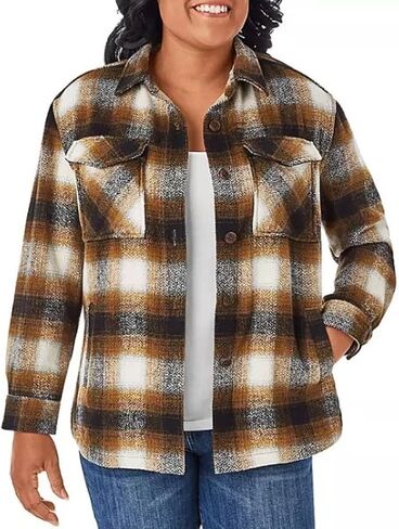 Member's Mark Women's Plaid Shacket (X-Large, Pink Plaid) in Kuwait