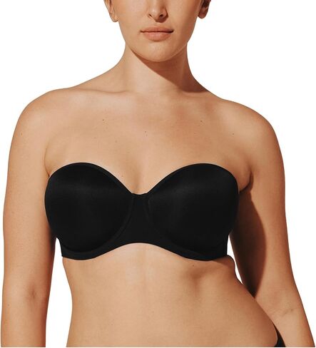 ThirdLove Classic Strapless Bra with High Support That Never Falls Down, No-Slip Silicone Grip Inside Top and Bottom Edge, Bras for Women Black in Kuwait