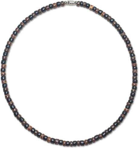 Mens and Womens Real Black and Brown Coconut Beads, Summer Beach Surfer Necklace From the Philippines in Kuwait