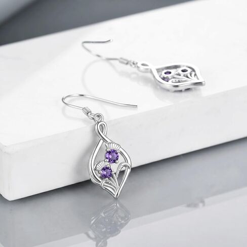Flower Infinity Drop Earrings 925 Sterling Silver Sunflower/Daisy/Thistle Flower Dangle Earrings for Women Girls Sunflower/Daisy/Thistle Flower Jewelry Gift in Kuwait