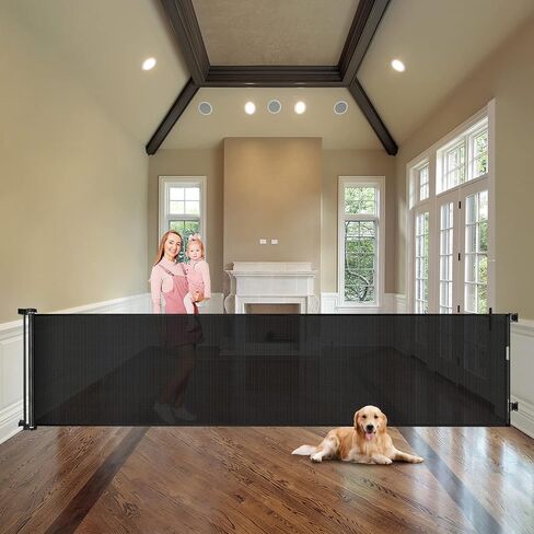 155 Inch Retractable Baby Gates Extra Wide Baby Gate Retractable Dog Gate for The House Extra Wide Pet Gate for Dog Extra Wide Dog Gate Extra Long Baby Gate Retractable Dog Fence Dog Barriers for Home in Kuwait