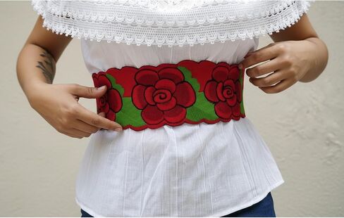Mexican Belt Sash 33 Inches & 22 Inches String Beautiful Floral Desing Traditional Fiesta Party in Kuwait