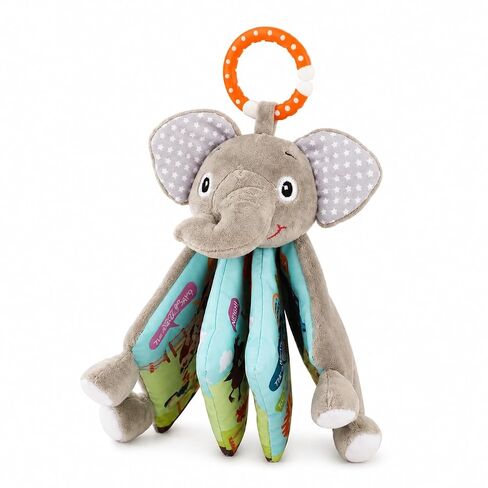 Baby Books 0-6 Months,Infant Toys, Elephant Soft Cloth Touch Feel Crinkle Books for Babies Toddlers,Baby Toys 3-6 Months 6 to 12 Months 1-3 Years Baby Gifts Boy Girl,Bunny Stuffed Plush Teething Toys in Kuwait