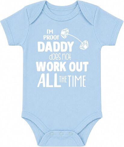 CBTwear I’m Proof Daddy Dose Not Work Out All the Time - Funny Workout Outfit - Cute Infant One-Piece Baby Bodysuit in Kuwait