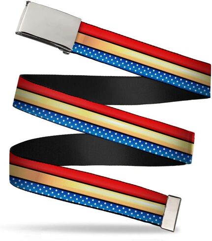Buckle-Down Men's Web Belt Wonder Woman, Multicolor, 1.25" Wide-Fits up to 42" Pant Size in Kuwait