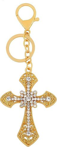 Cross Rhinestone Keychain Car Pendant Purse Bag Cute Crystal Key Holder Arts Craft Inspiration Key Ring Purse Charms in Kuwait
