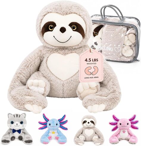 Weighted Stuffed Animal - Brown Sloth 4.5 lbs, Ideal for Sensory Needs, Austism & Anxiety | Comfort & Relaxation for Both Kids and Adults in Kuwait