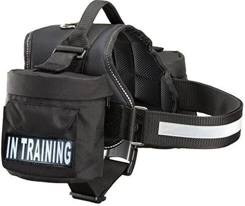 Doggie Stylz in Training Service Dog Harness with Removable Saddle Bag Backpack Pack Carrier Traveling Carrying Bag. 2 Removable in Training Patches. Please Measure Dog Before Ordering. Made in Kuwait