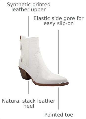 ARiderGirl Eleanor Women's Western Booties Animal Print Slip On Pointed Toe Stacked Heel Ankle Boots in Kuwait