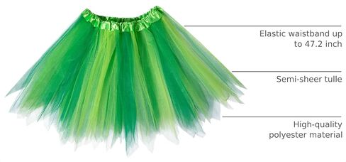 Liatunou Green Tutu for Women and Big Girls,St.Patrick's Day Green Shamrock Tutu Skirts,Halloween Costume Tulle Skirts in Kuwait